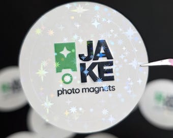 Custom Round Logo Stickers, Die Cut Business Labels, Matte or Holographic Finish, Easy Peel