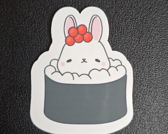Cute Animal Sushi Stickers | Matte Finish | Kawaii Food Decals for Journal, Laptop, Planner, Water Bottles