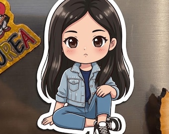 Custom Chibi Caricature Photo Magnets | Die Cut Fridge Magnets | Custom Shape Magnets