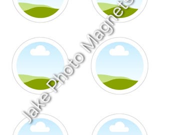 Canva A4 Round 58mm Photo Magnets & Badges Template