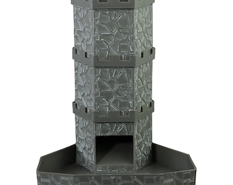 Torre de dados hecha a mano para tirar dados, diseño único, fácil de montar, hecha de material PP
