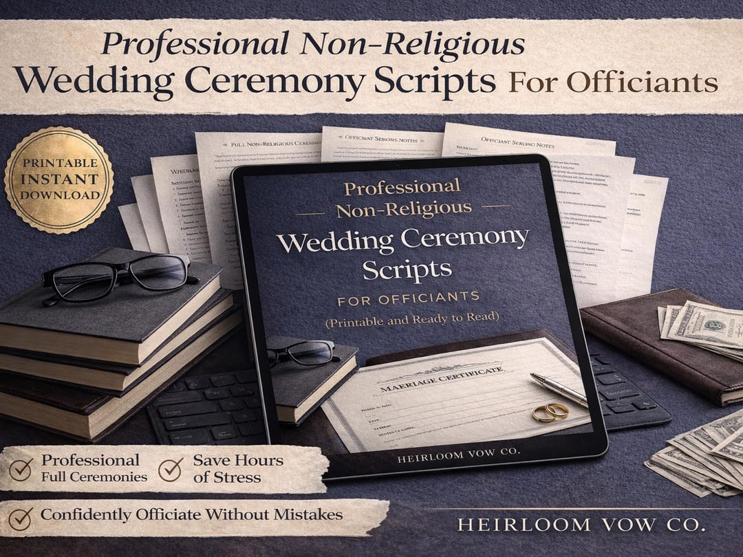 Non-religious Wedding Ceremony Script for Officiants, Editable Secular ...