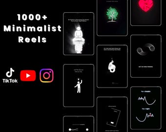 1000+ Minimalist Motivational Video Reels, TikTok, Instagram, YouTube (Digital Download)