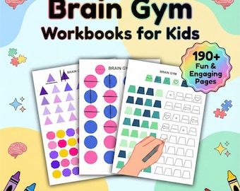 Gehirn-Gym-Arbeitshefte für Kinder: 190+ druckbare beidseitige koordiktionsübungen