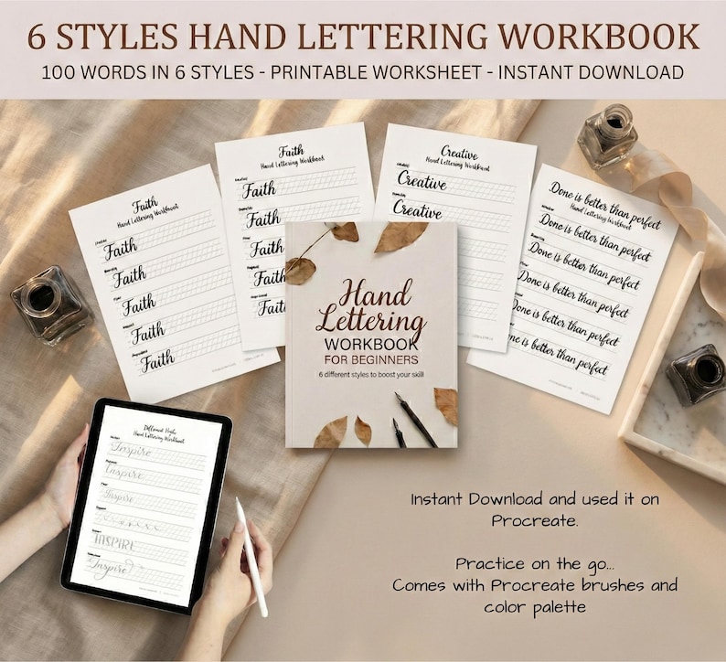 Kalligraphie-Übungsbuchstabe für Anfänger PDF Bild 8