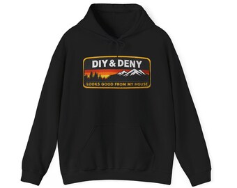 Sudadera con capucha con gráfico de vista a la montaña DIY & Deny