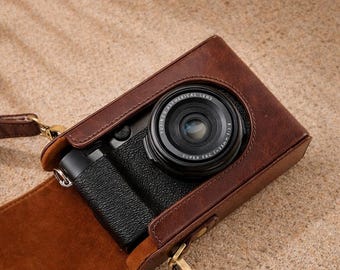 Pu Leather Camera Case for Fujifilm X100 Series, Full Cover Handmade Camera Case, Vintage Leather Camera Bag, Photographer Gift