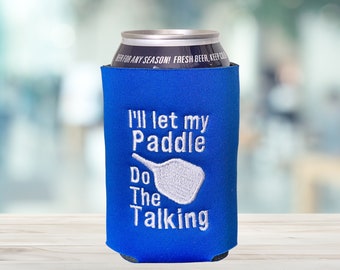 Pickleball, Pickleball Paddle, Beer Can Coolers, Handmade in the USA, Beverage Holders,Can Cooler, Pickleball Gift, Can Coolers, Embroidered