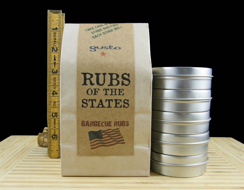 Gusto Spice Rubs of the States! Our original and most popular BBQ rub gift set. Smoke, grill, or barbecue authentic-tasting barbecue from North Carolina, Texas, Memphis, TN.,Santa Maria, and Kansas City
No additives or fillers.
Gusto Spice on Etsy