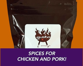 POULTRY & PORK Barbecue Spices in Resealable Pouches from Gusto Spice!