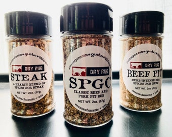 BBQ Beef Rub Spice Blends Gift Set - Pit Beef, SPGC, Steak