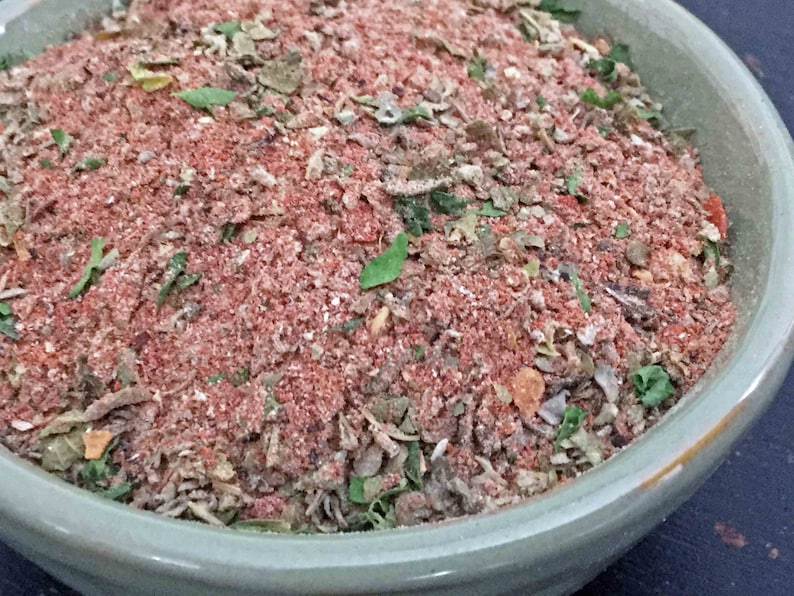 Gusto Spice Brazilian-style BBQ spices for beef. Try on steak, brisket, chuck, roasted vegetables, braised dishes and stews. 
No fillers or additives. Ingredients include marjoram, cumin, allspice, lime zest, garlic and onion. 
Gusto Spice on Etsy.