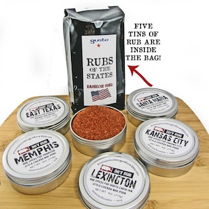 DELUXE! Gusto Spice's ==Rubs of The States OR Rubs of the South== Barbecue Spice Gift Set