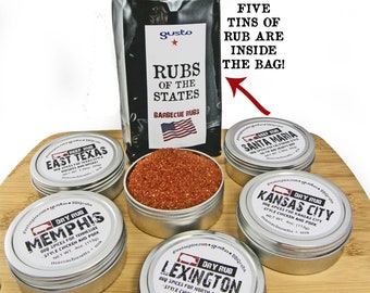 DELUXE! Gusto Spice's ==Rubs of The States OR Rubs of the South== Barbecue Spice Gift Set