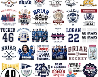 Briar U Hockey PNG Bundle, Off Campus Hockey Romance, Briar University Shirt Design, College Hockey, Graham Laurentiis PNG,Digital Download