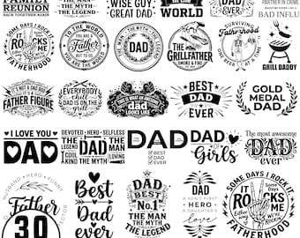 Fathers Day Svg Bundle, Best Dad Ever Svg, Dad Quotes SVG, Papa Svg, Fatherhood SVG, Dad T-Shirt Design Bundle, Cricut Cut Files