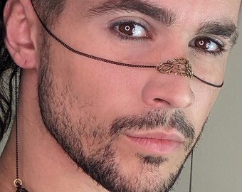 Face Chain / Raven Jewelry / Animal skull jewelry / Nature-inspired / Goth jewelry / Elegant Jewelry / Ritual jewelry