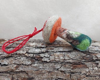 Naaldvilten paddenstoelhanger, gezellige autospiegelbedel, tasaccessoire, grappige zakpaddestoelen