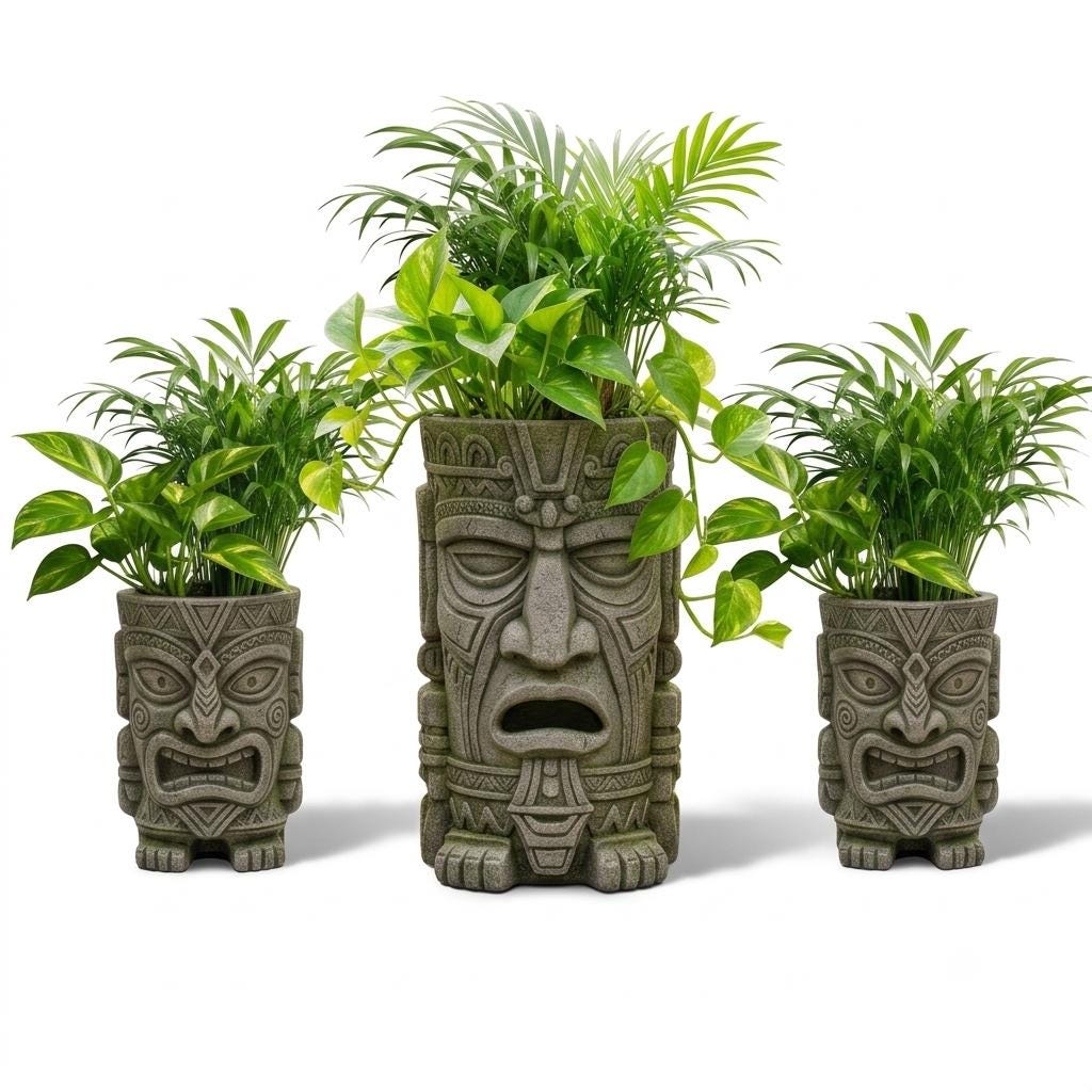 Tiki planter pot - Etsy 日本