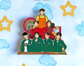 Épingle en émail inspirée des BTS x Ojingeo