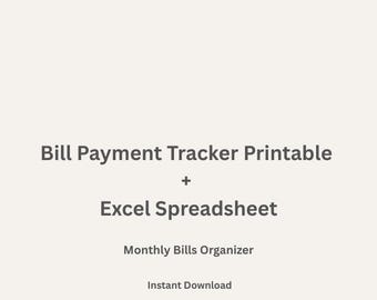 Bill Payment Tracker Printable | Monthly Bills Organizer (Digital Download)
