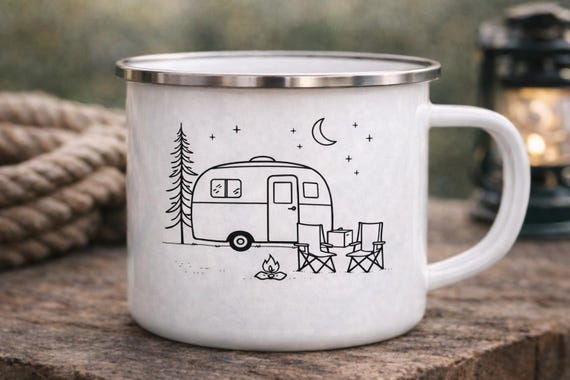 Personalized Enamel Camping Mug | Caravan Lover Gift