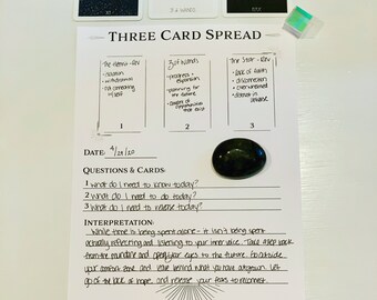 Three Card Spread Tarot Journal Page
