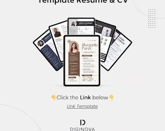 Professional Resume & CV Template | Modern Clean Design | Editable Digital Resume