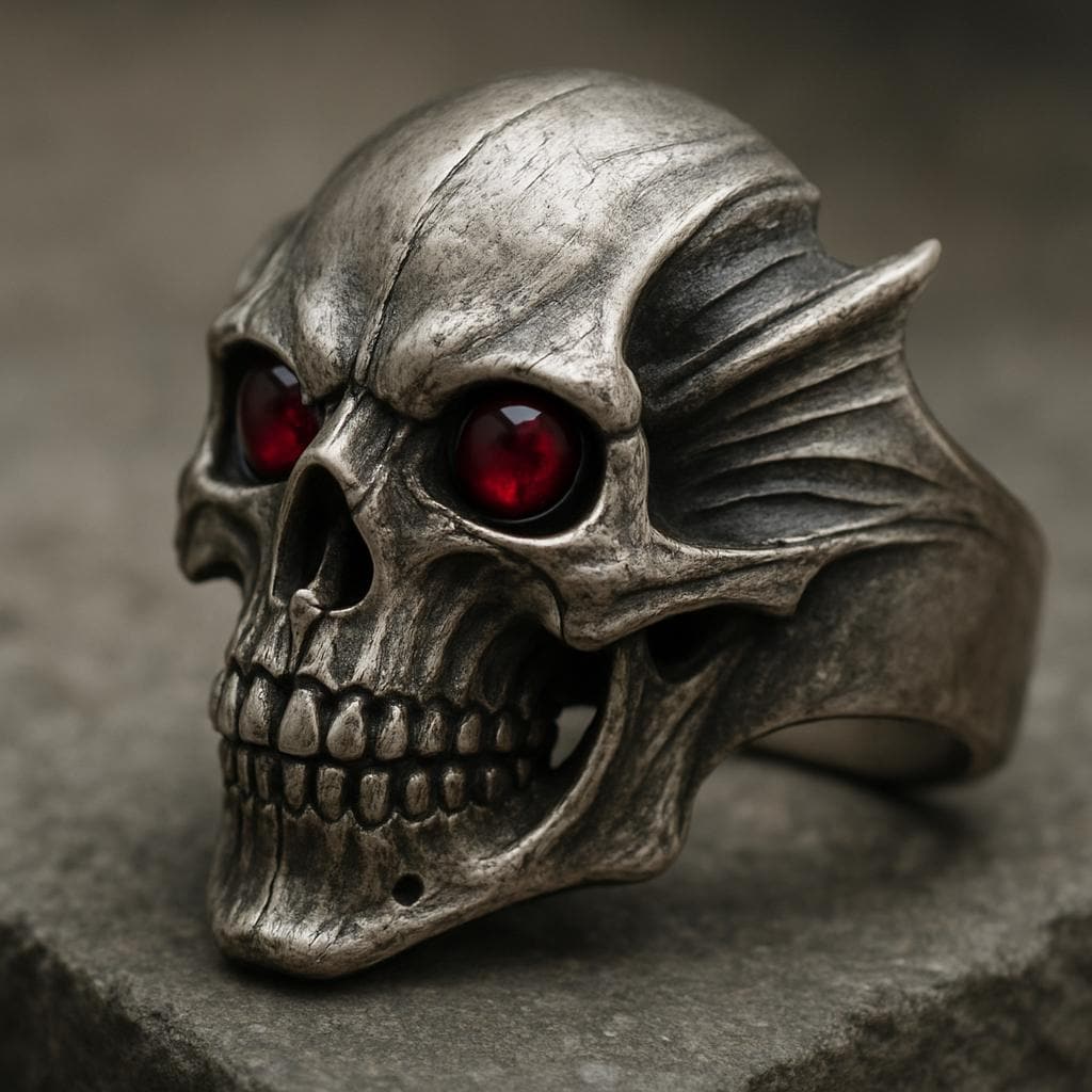 Red Eye Skull Ring - Etsy