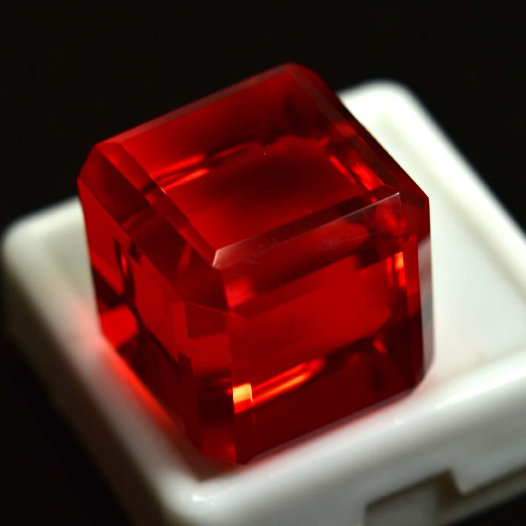 AAA 35+ Natural Red Ruby Cube Cut GIE Certified Gemstone, Making ...