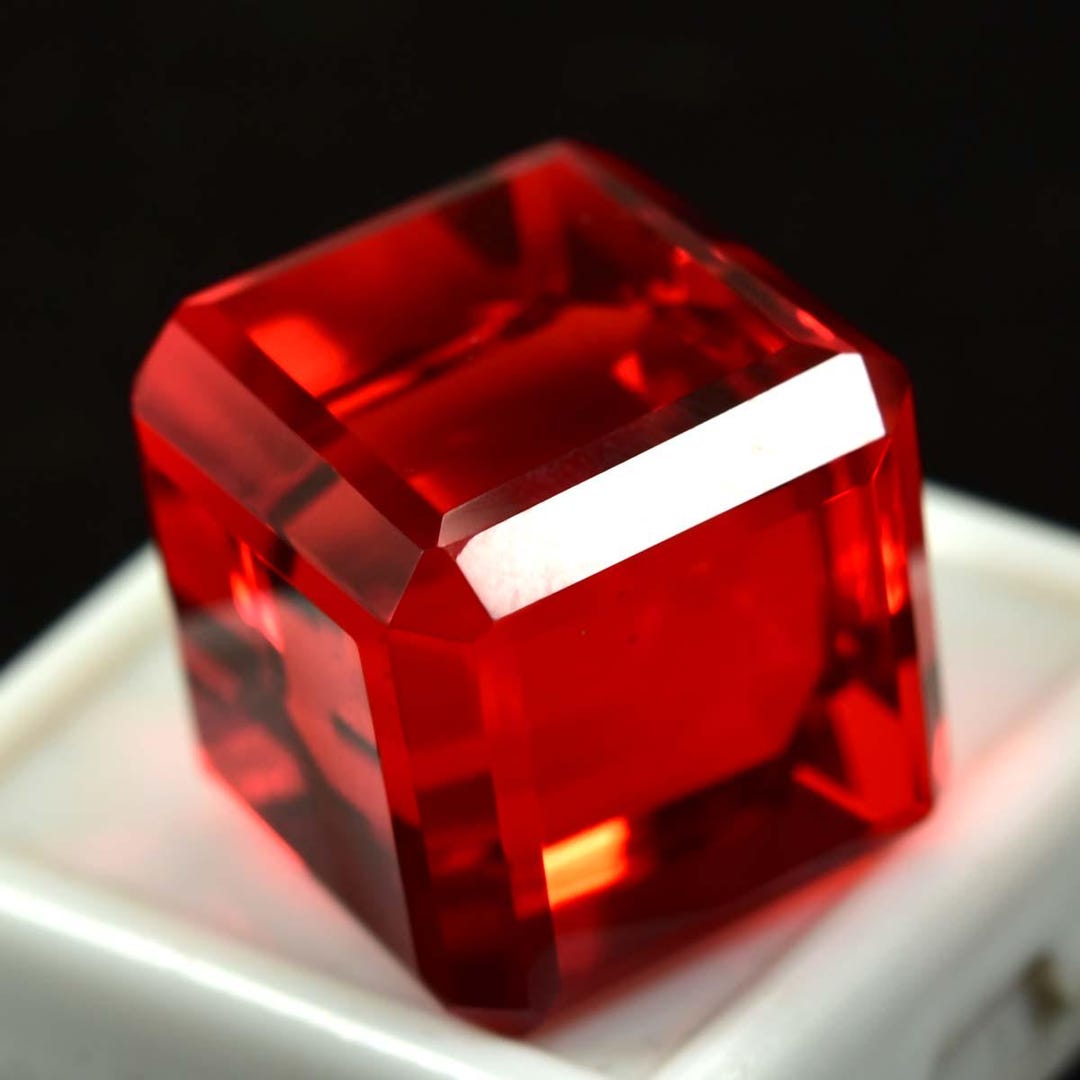 AAA 50+ Natural Red Ruby Cube Cut GIE Certified Gemstone, Making ...