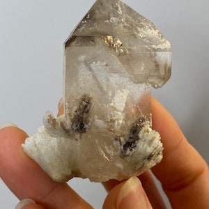 Unpolished Natural Scepter - Smokey Elestial - Skeletal Quartz