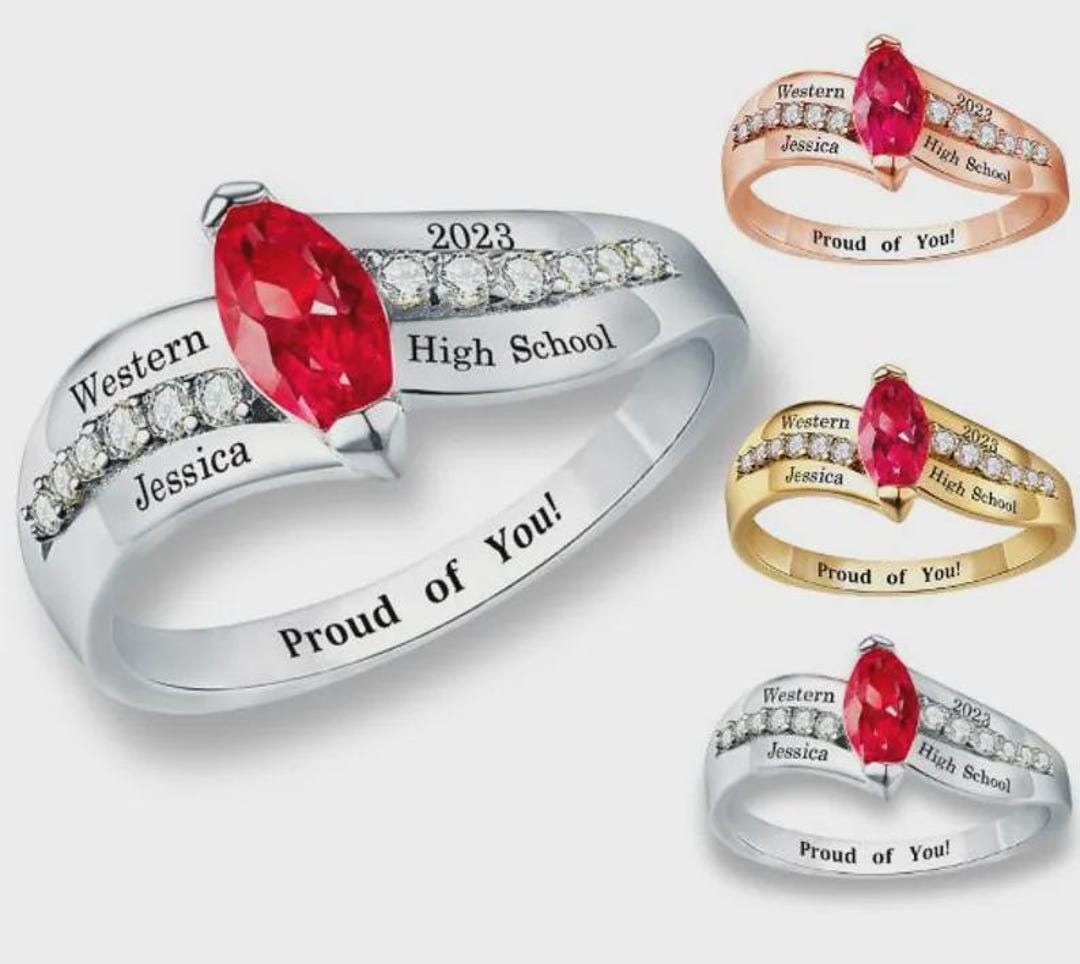 Target Class Rings Customizable Class Ring: Sterling Silver or Brass, Personalized - Etsy