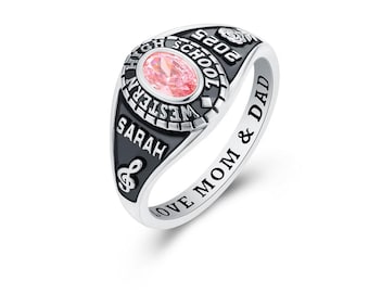 Custom Sterling Silver Class Ring – Personalized Graduation Gift
