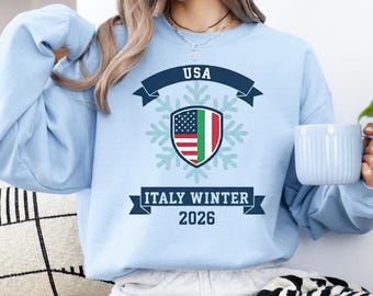 Winter SPORTS 2026 Sweatshirt, USA Winter Sports Shirt-Snow Skiing, Snowboarding, Ice Hockey, Figure Skating, Colorado Aspen Snowflake Shirt