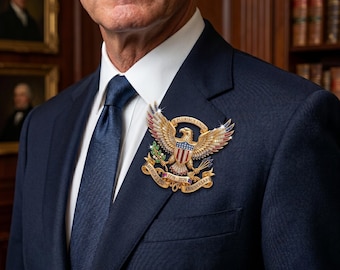 Elegante spilla da bavero American Eagle con strass di lusso per blazer, gioiello per il 250° anniversario di America, confezione regalo in oro bianco.