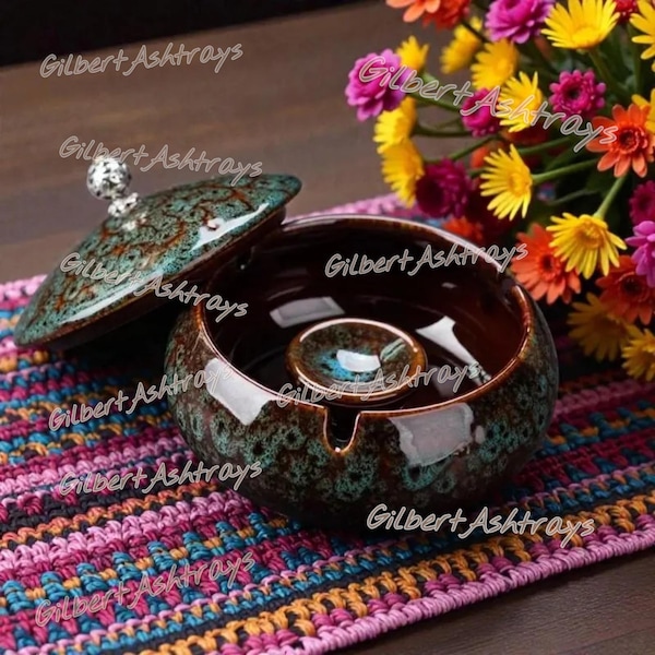 Windproof Ashtray with Lid, Minimalist Home Decor