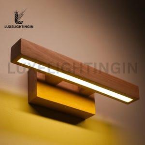 Handgemaakte houten wandkandelaars, houten verlichting, make-uplamp, fotolamp, 14"