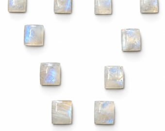 White Rainbow Moonstone Cabochon, Rainbow Flash Gemstone, Loose Stone