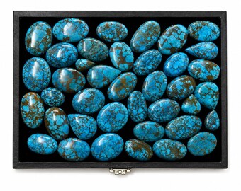 Indian Turquoise Cabochon Wholesale Lot | Blue Matrix Gemstone Cabochons | Jewelry Making Supplies