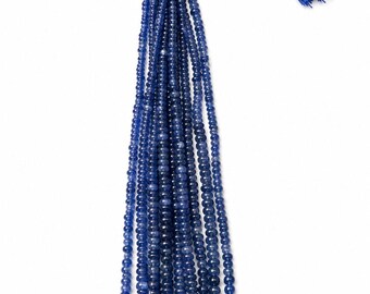 Kyanite Faceted Rondelle Beads | Dark Blue Gemstone Beads | Handmade Jewelry Supply