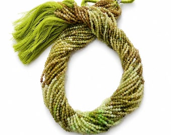 Mixed Green Stone Beads Strand | Micro Faceted Gemstone Rondelles | Natural Earthy Jewelry Making Beads