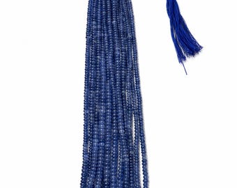 Ocean Blue Kyanite Rondelle Beads Strand | Natural Gemstone Jewelry Making Supplies