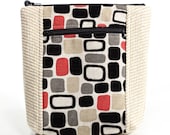 Pink, Black, Tan, Gray, and Cream Small Crossbody Zippered Sling