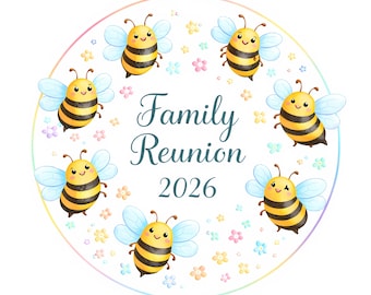 Family Reunion png 2026, honey bee family vacation png, family fun, family holiday, instant download