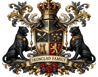 Family crest 2026 png, coat of arms, digital download