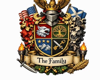Family crest png, coat of arms, family crest design(Digital Download)