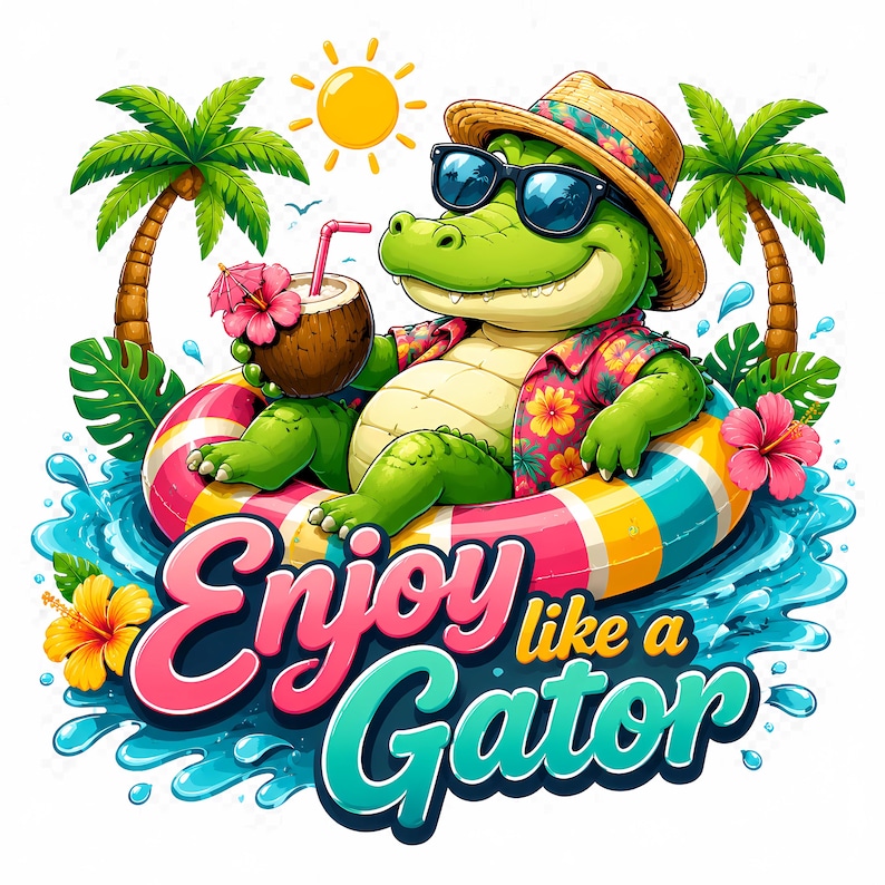 Later Gator PNG, Gator PNG, Enjoy Like a Gator Png, Viral Summer ...