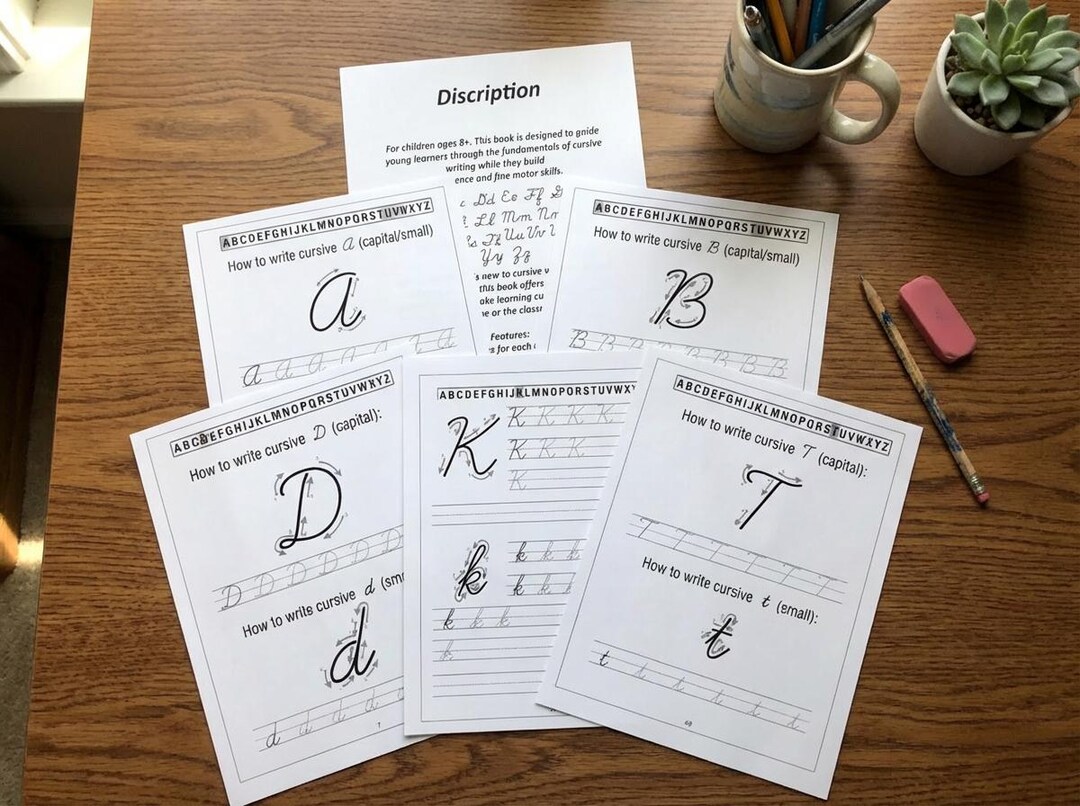 Cursive Writing Practice Workbook Part 1-digital Downloads - Etsy