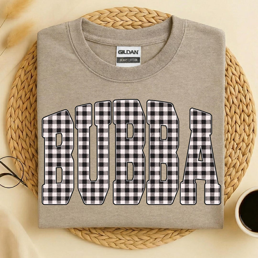 Bubba Black Gingham Png, Preppy Brother Sublimation Design, Checkered ...